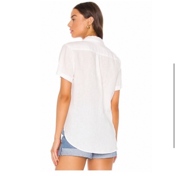 Theory Hekanina Linen Short Sleeve Blouse. - Picture 2 of 7